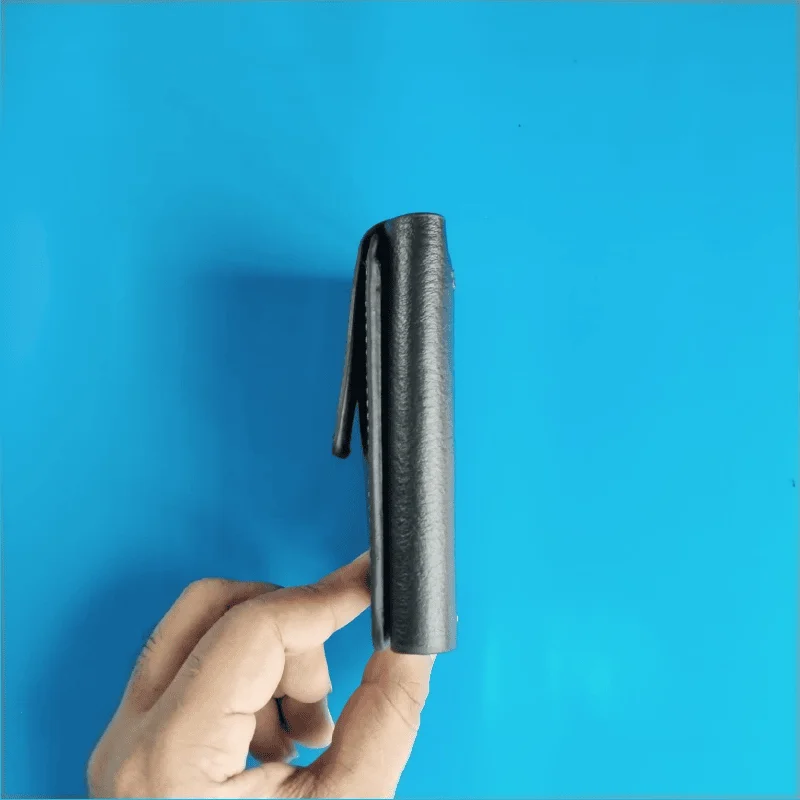 3 Fold Compact Leather Wallet for Men Black